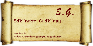 Sándor György névjegykártya