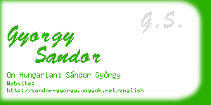 gyorgy sandor business card