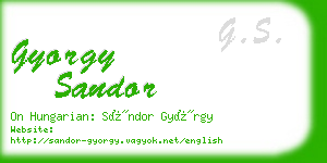 gyorgy sandor business card